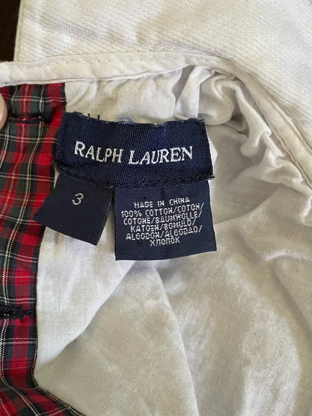 Ralph Lauren Girls Smocked Plaid Holiday Dress Red Size 3T Christmas